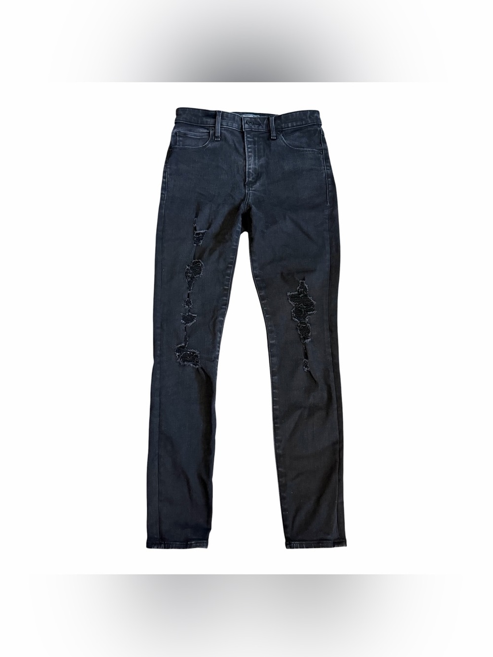 Abercrombie & Fitch Women’s Simone High Rise Skinny Jeans 27 Black Distressed